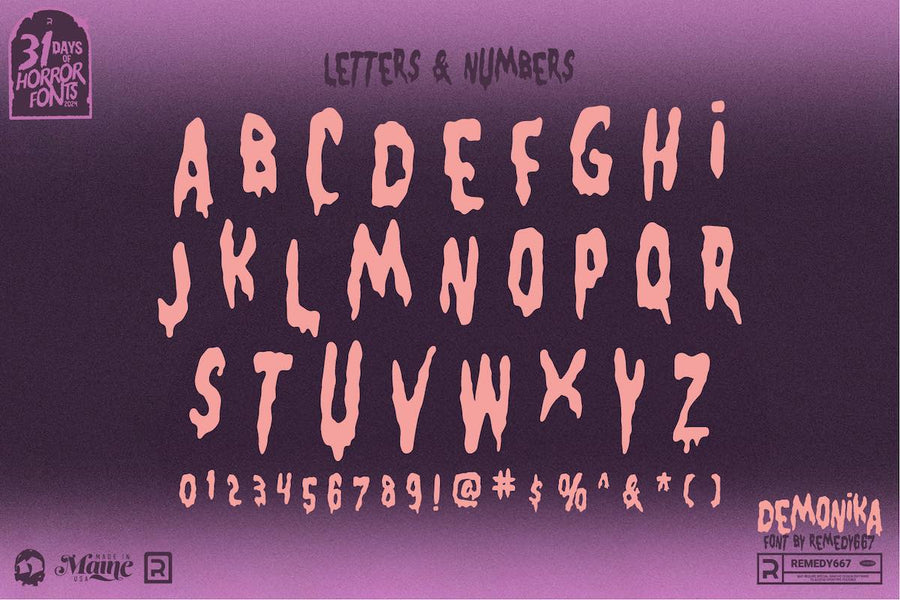 The Typefaces of Terror Collection - RetroSupply Co.