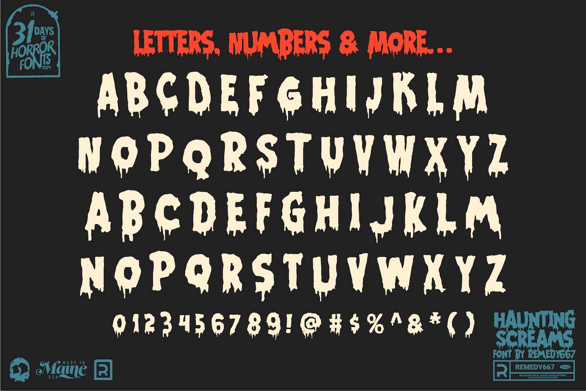 The Typefaces of Terror Collection