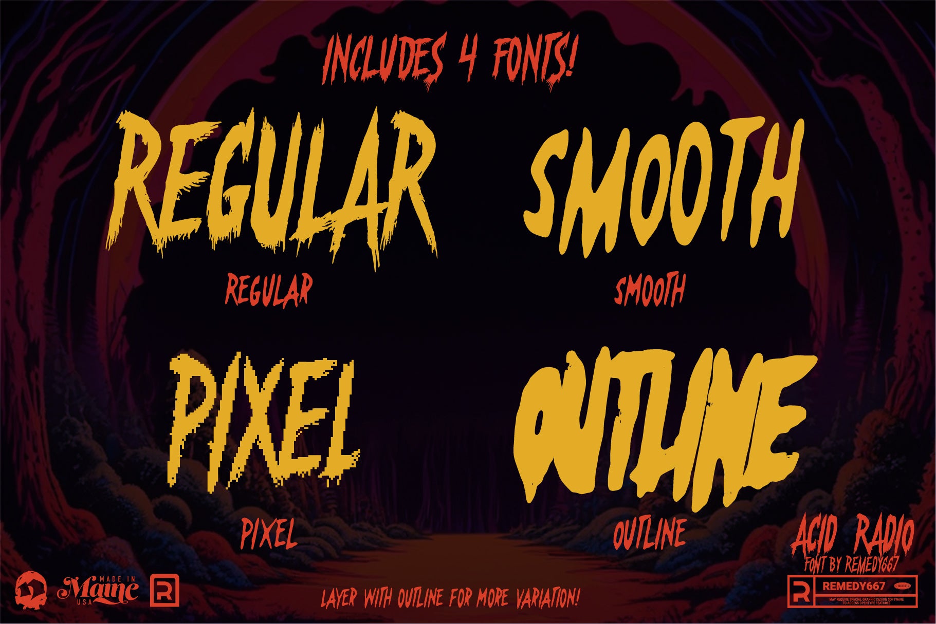 Route 666 Horror Font Bundle