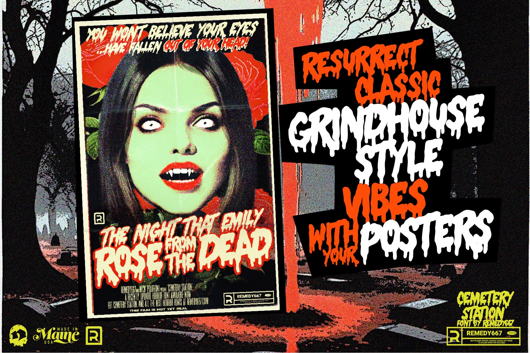 Route 666 Horror Font Bundle