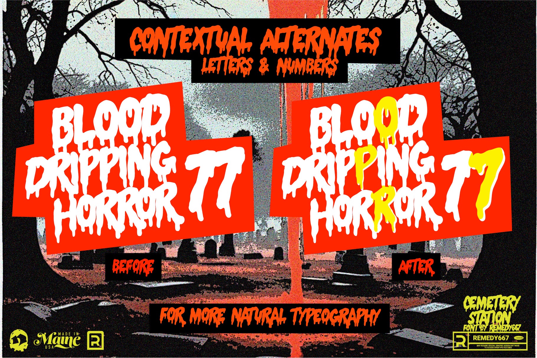 Route 666 Horror Font Bundle