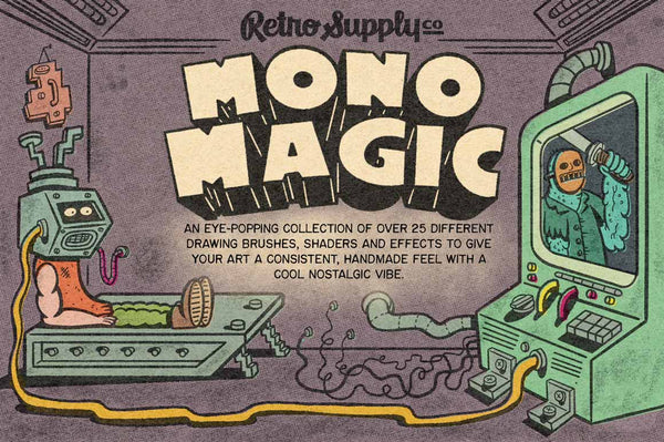 MonoMagic Inking Brushes for Procreate - RetroSupply Co.