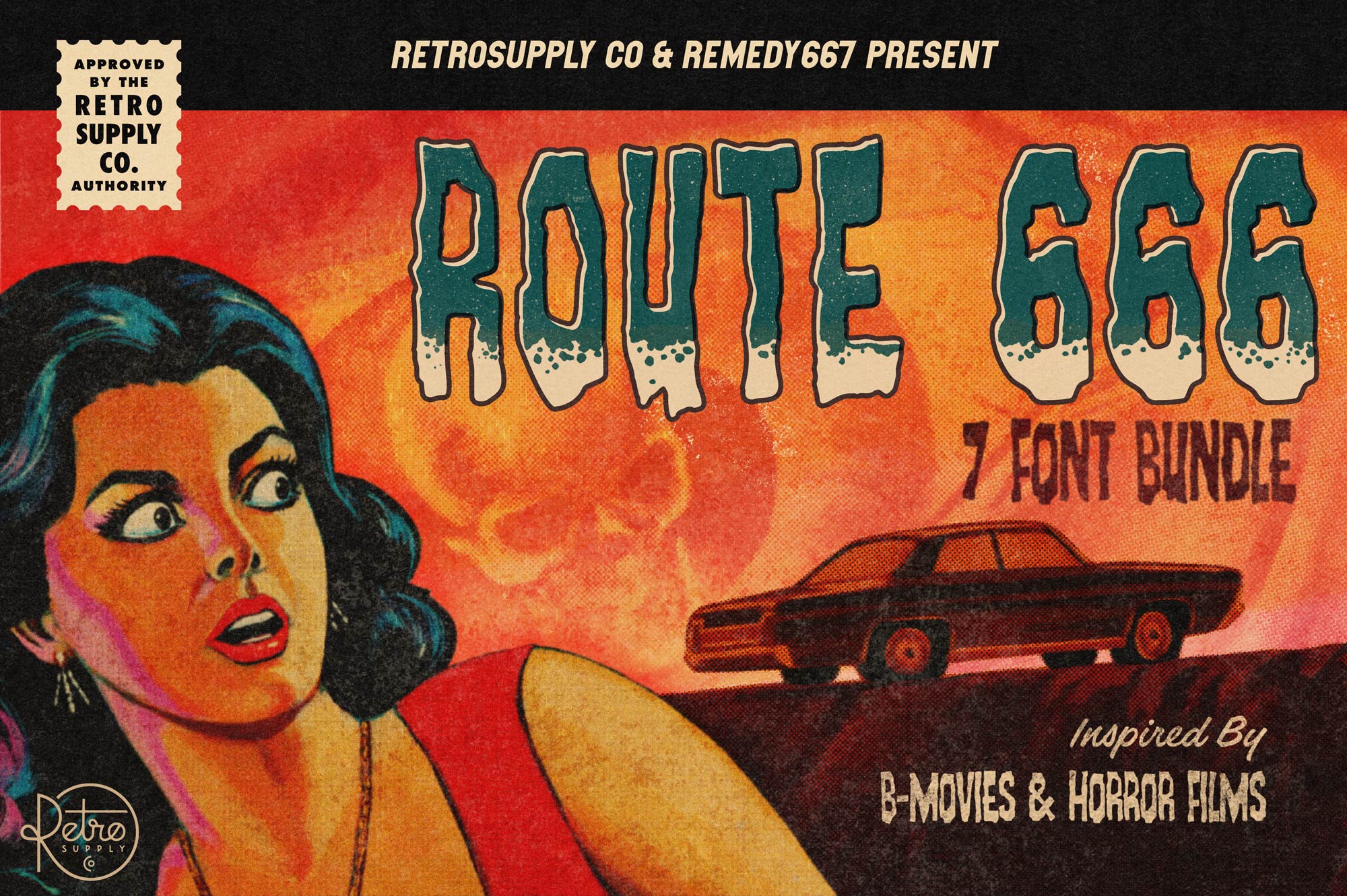 Route 666 Horror Font Bundle