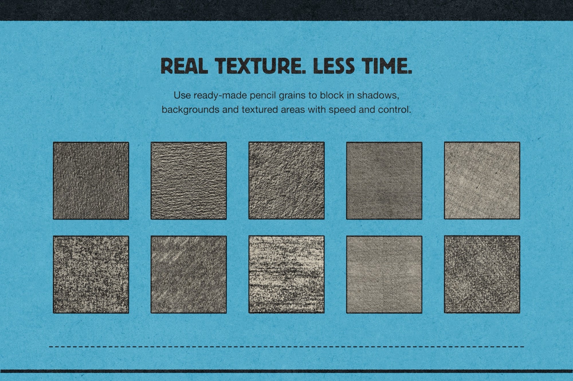 10 pencil texture filler brushes for blocking in shadows and textured areas in Affinity
