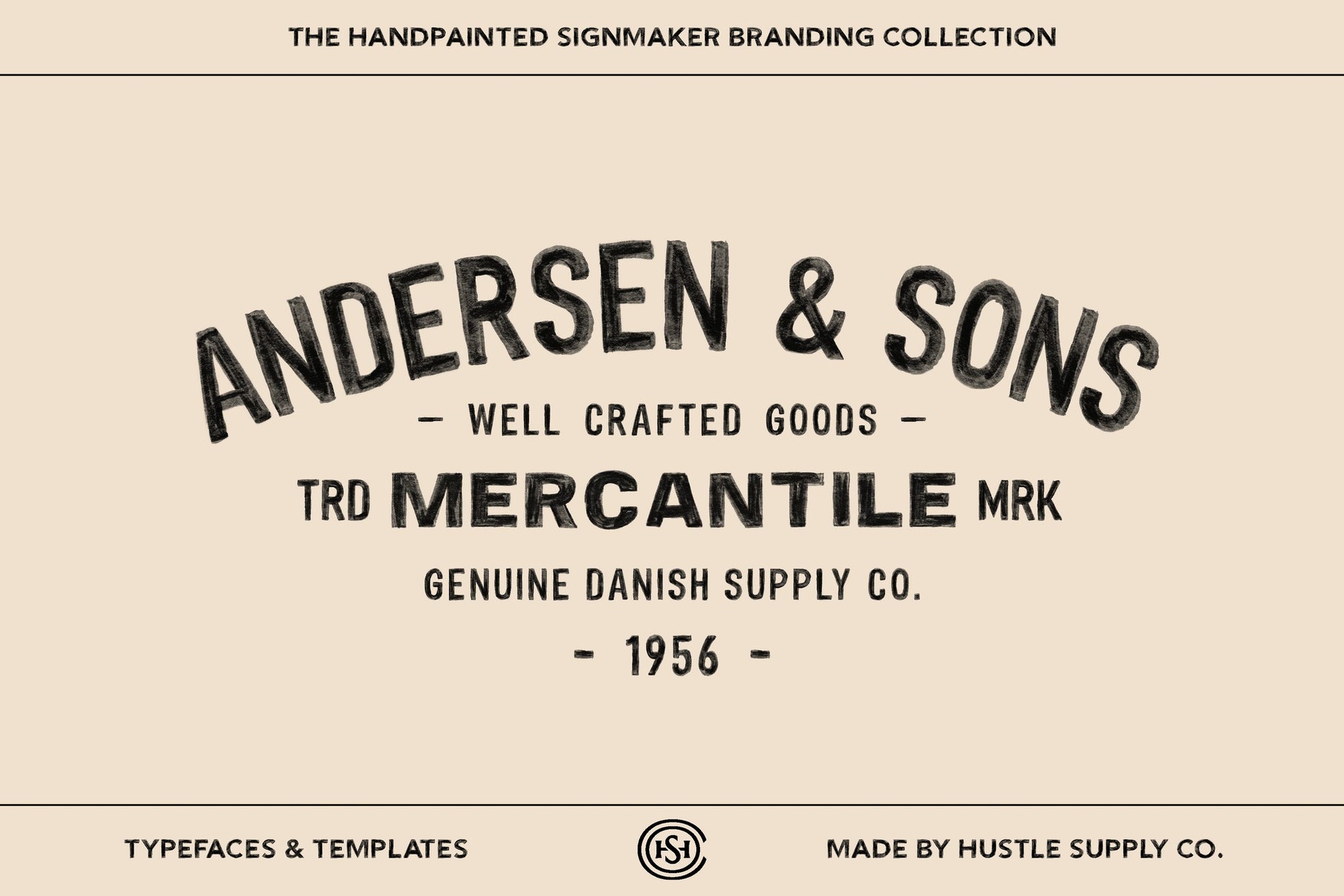 Andersen and Sons vintage hand lettered badge logo template example