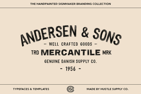 Andersen and Sons vintage hand lettered badge logo template example