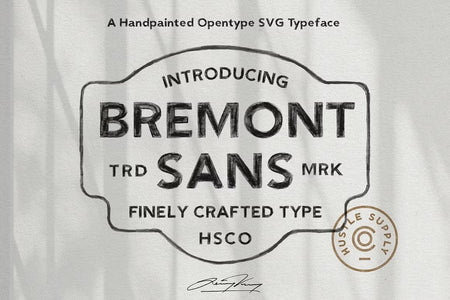 Bremont Sans hand lettered signage sans-serif font specimen