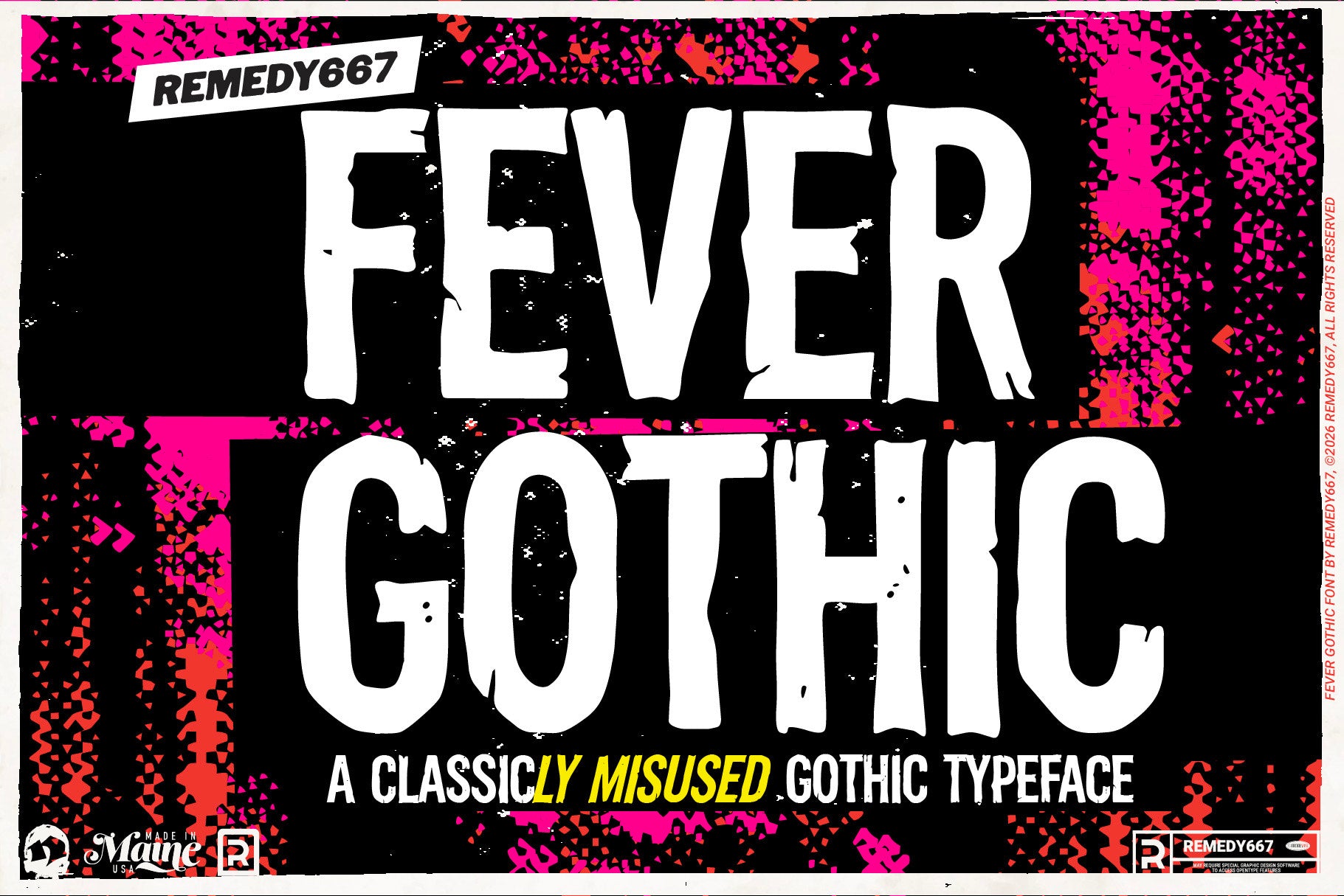 Fever Gothic horror gothic typeface by Remedy667, included in The Devil's Deal