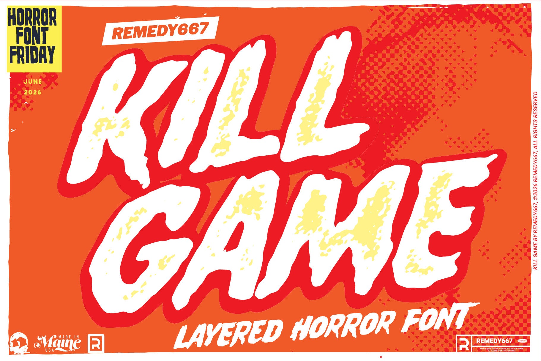 Kill Game, a layered horror font by Remedy667, included in The Devil's Deal