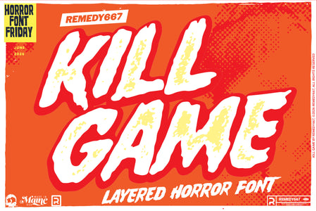 Kill Game, a layered horror font by Remedy667, included in The Devil's Deal