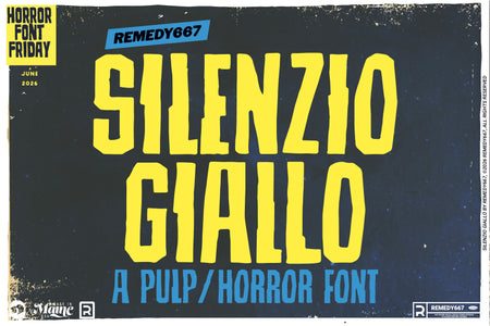 Silenzio Giallo, a pulp horror font by Remedy667, included in The Devil's Deal