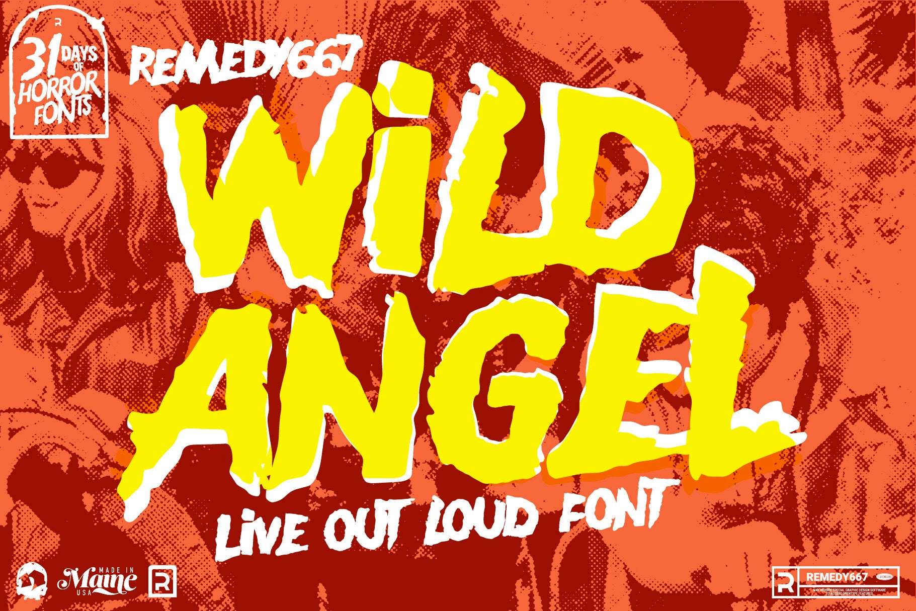 Wild Angel, a loud brush horror font by Remedy667, included in The Devil's Deal