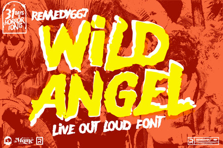Wild Angel, a loud brush horror font by Remedy667, included in The Devil's Deal