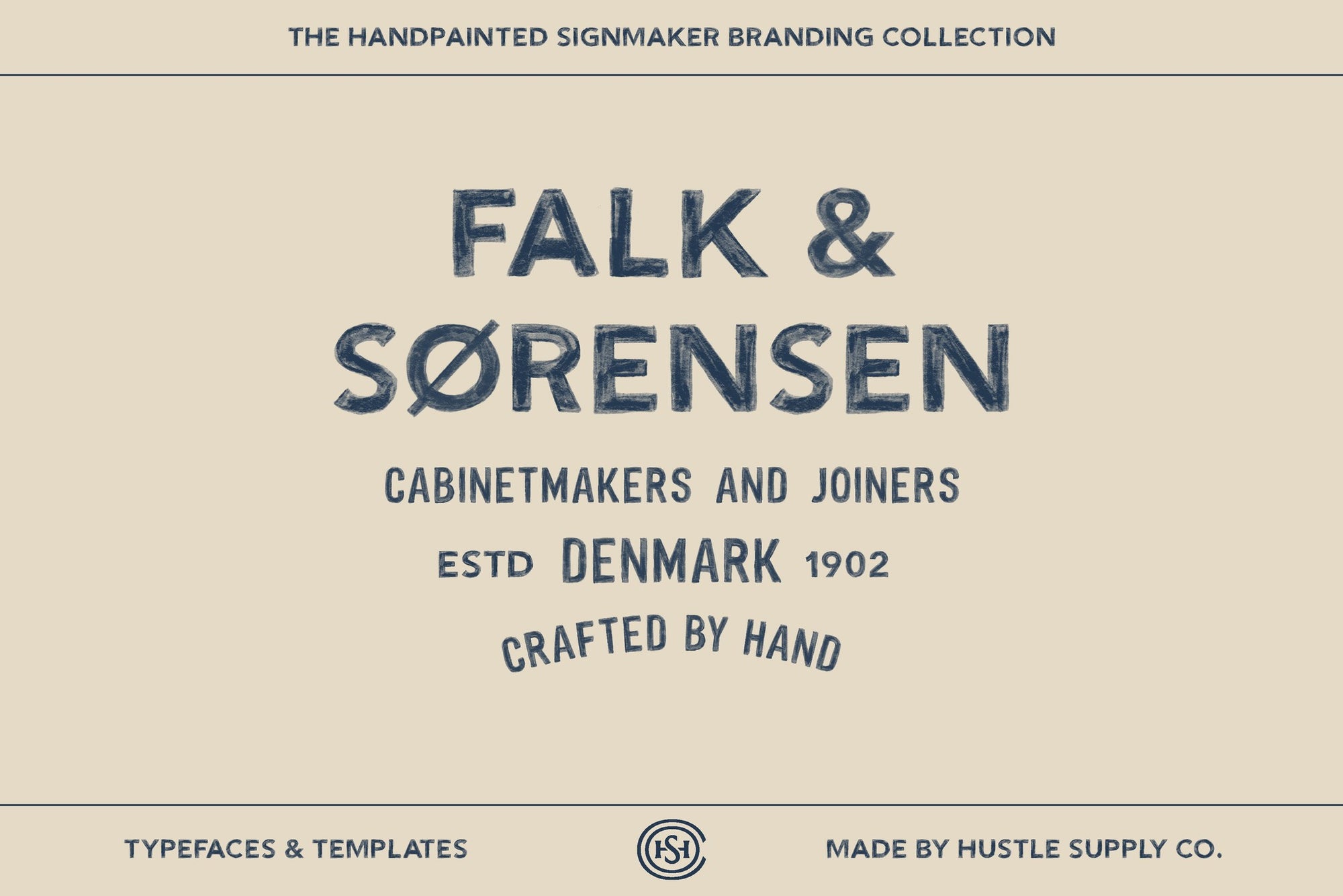 Falk and Sorensen vintage emblem logo template example