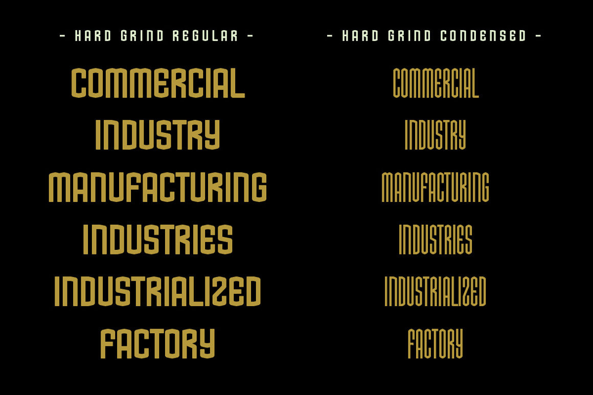 Hard Grind Industrial Font Set