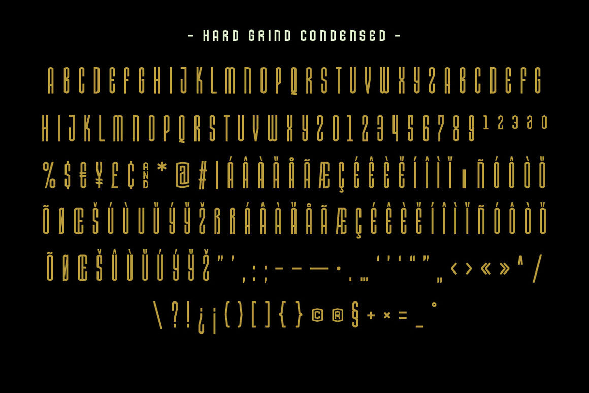 Hard Grind Industrial Font Set