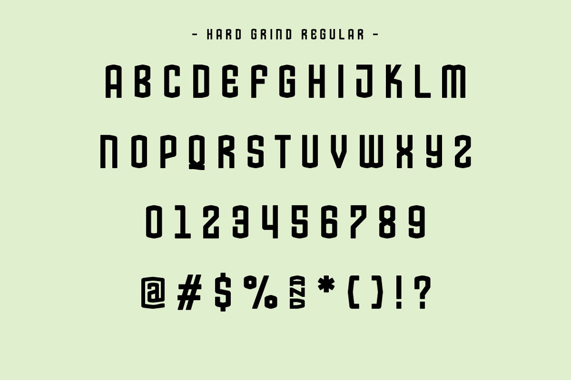 Hard Grind Industrial Font Set