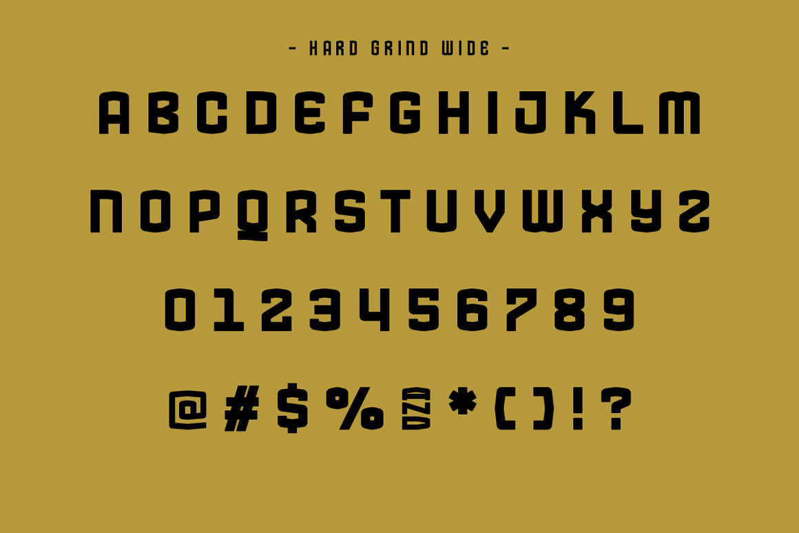 Hard Grind Industrial Font Set