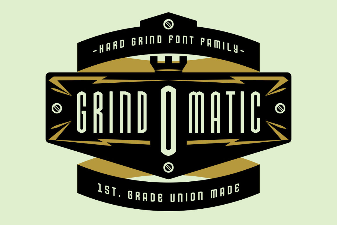 Hard Grind Industrial Font Set