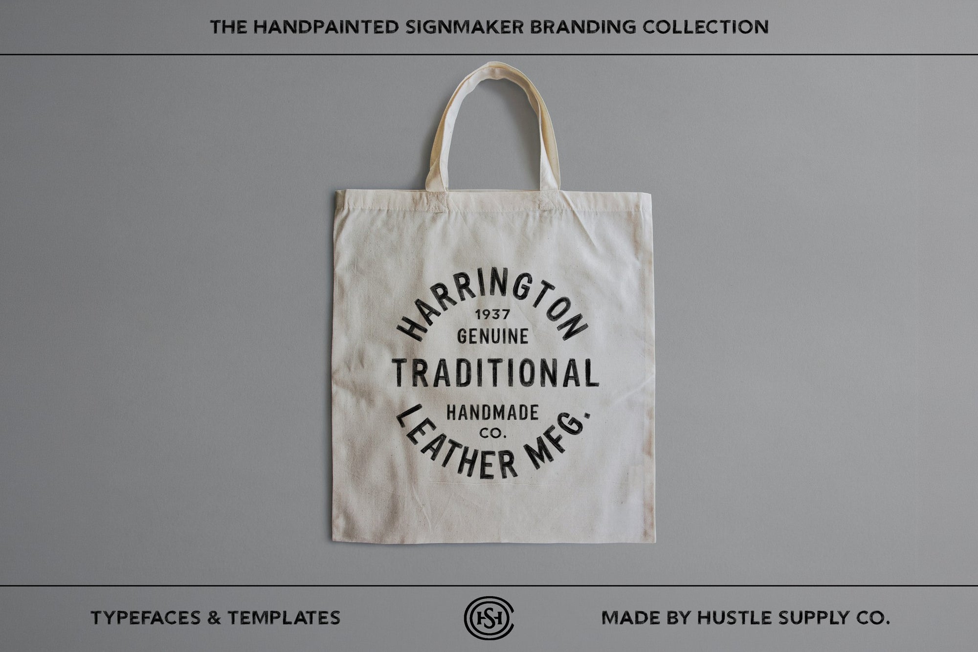 Harrington Bag vintage leather goods branding logo template example