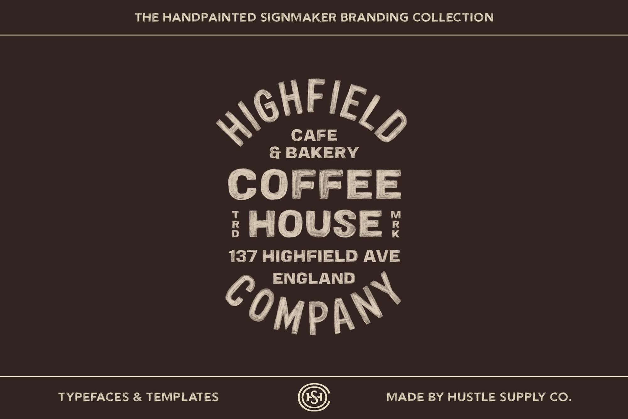 Highfield Coffee House vintage hand lettered logo template example