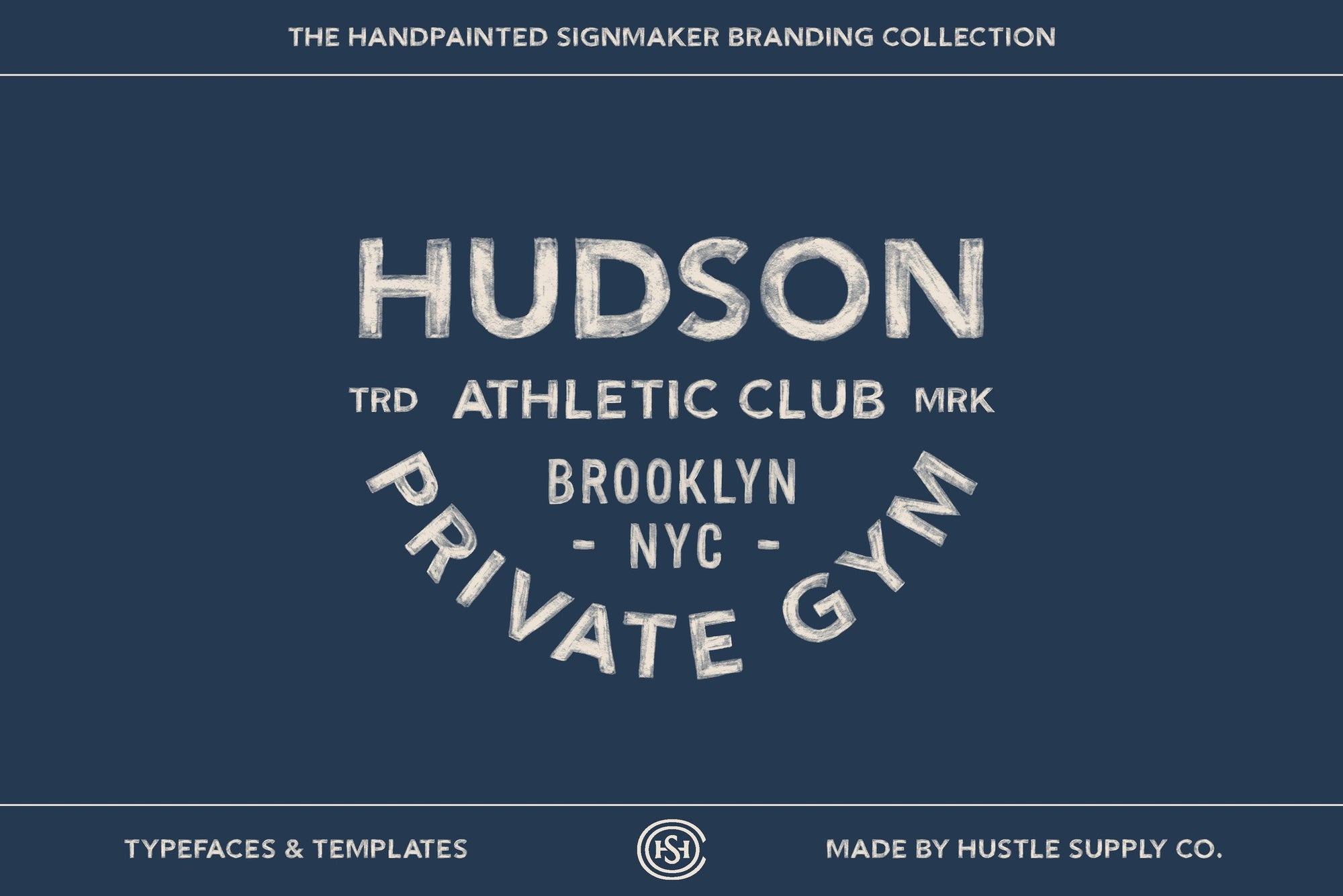 Hudson Private Gym vintage athletic club logo template example
