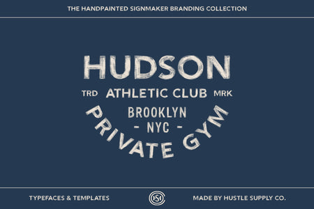 Hudson Private Gym vintage athletic club logo template example