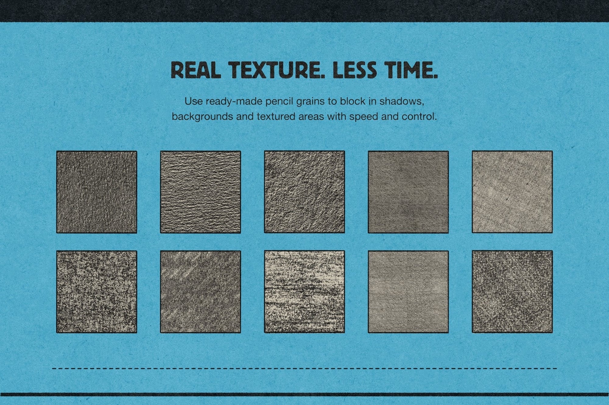 10 pencil texture filler brushes for blocking in shadows and textured areas in Photoshop