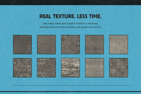 10 pencil texture filler brushes for blocking in shadows and textured areas in Photoshop