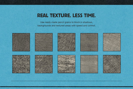 10 pencil texture filler brushes for blocking in shadows and textured areas in Procreate
