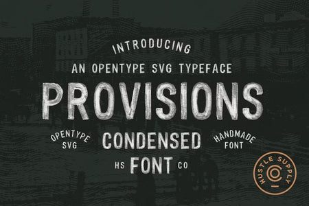 Provisions vintage hand painted script sign font specimen