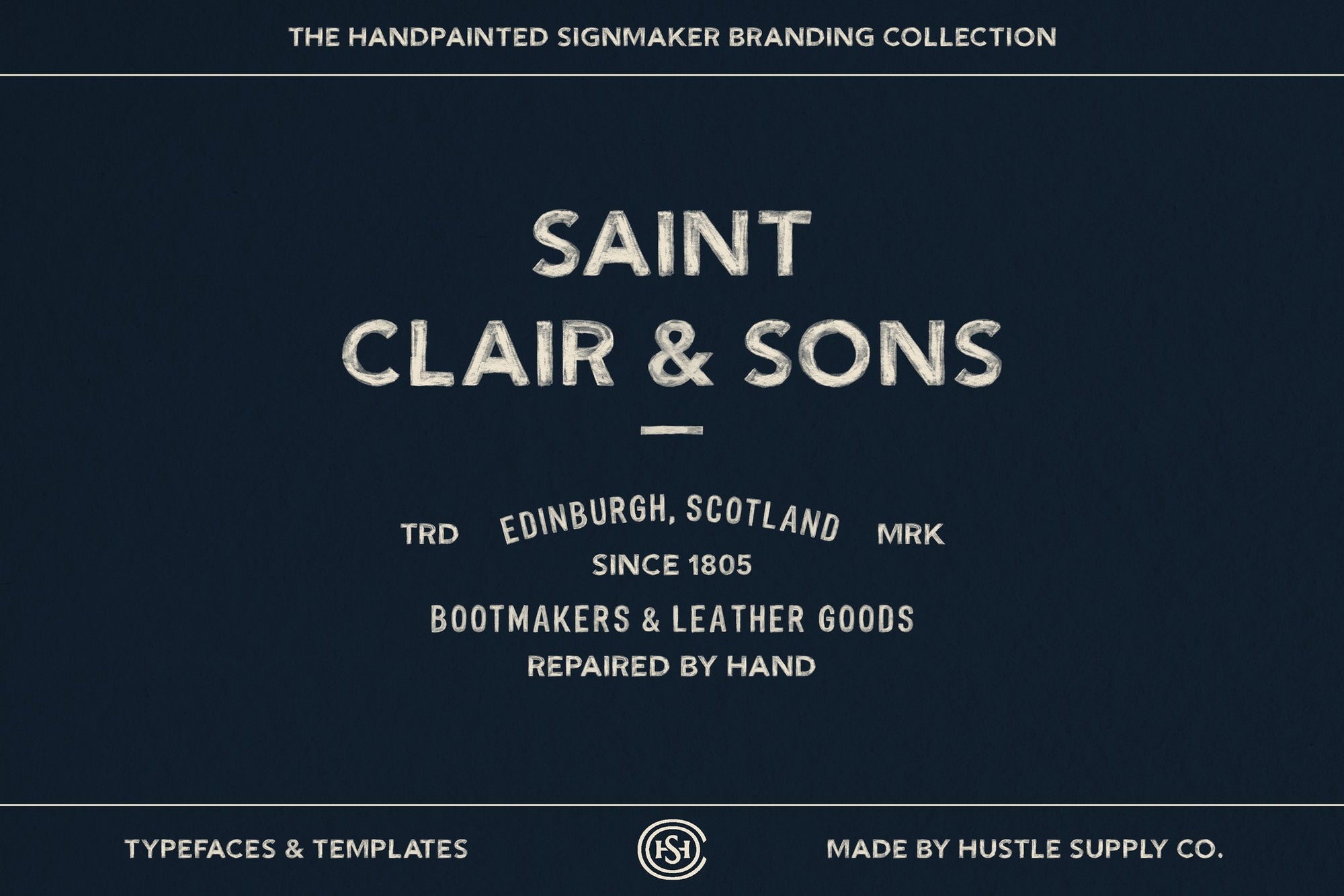 Saint Clair and Sons vintage crest logo template example in dark navy
