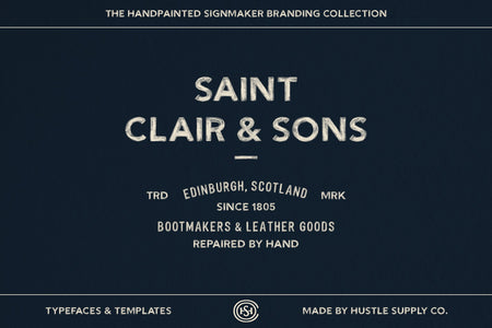 Saint Clair and Sons vintage crest logo template example in dark navy