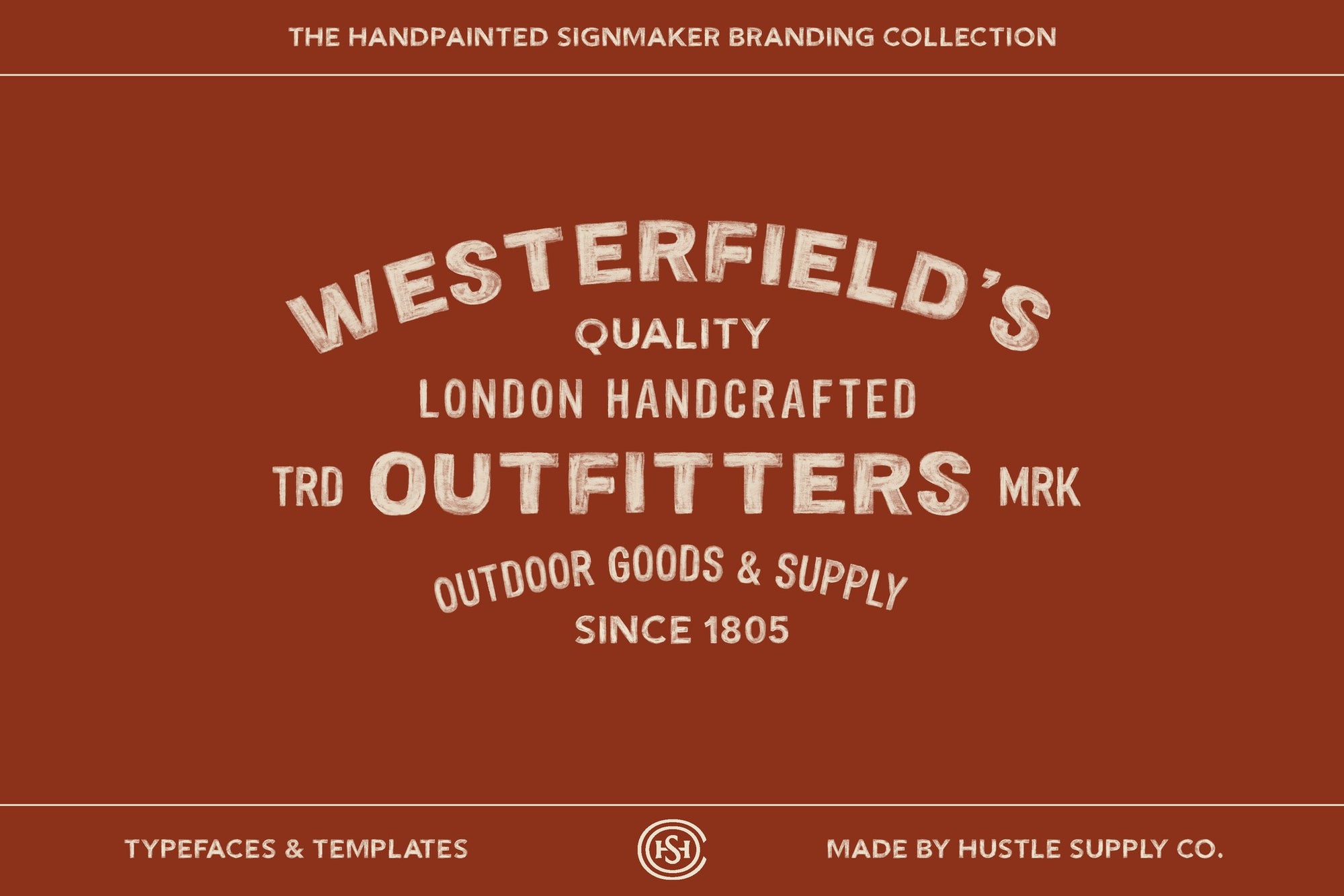 Westerfield's Outfitters vintage hand painted logo template example