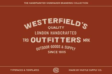Westerfield's Outfitters vintage hand painted logo template example