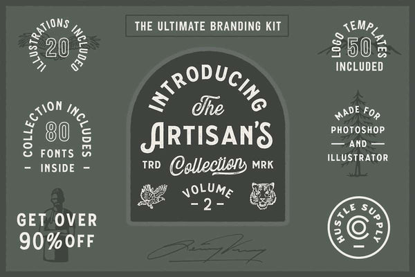 The Artisan Collection Font Bundle | RetroSupply Co.