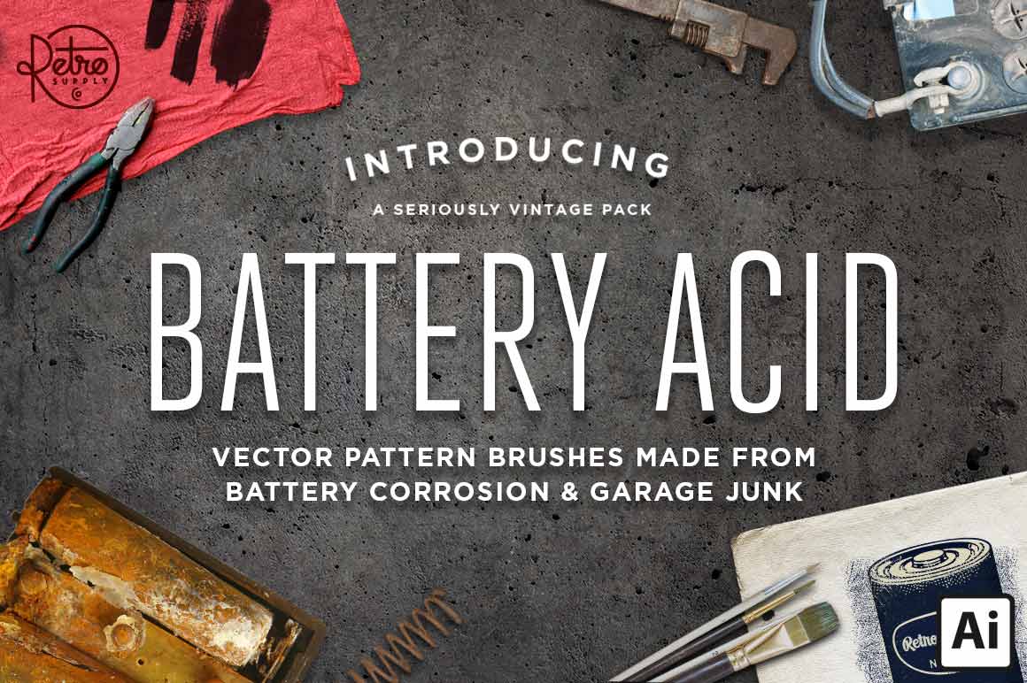Battery Acid Vector Brushes for Adobe Illustrator