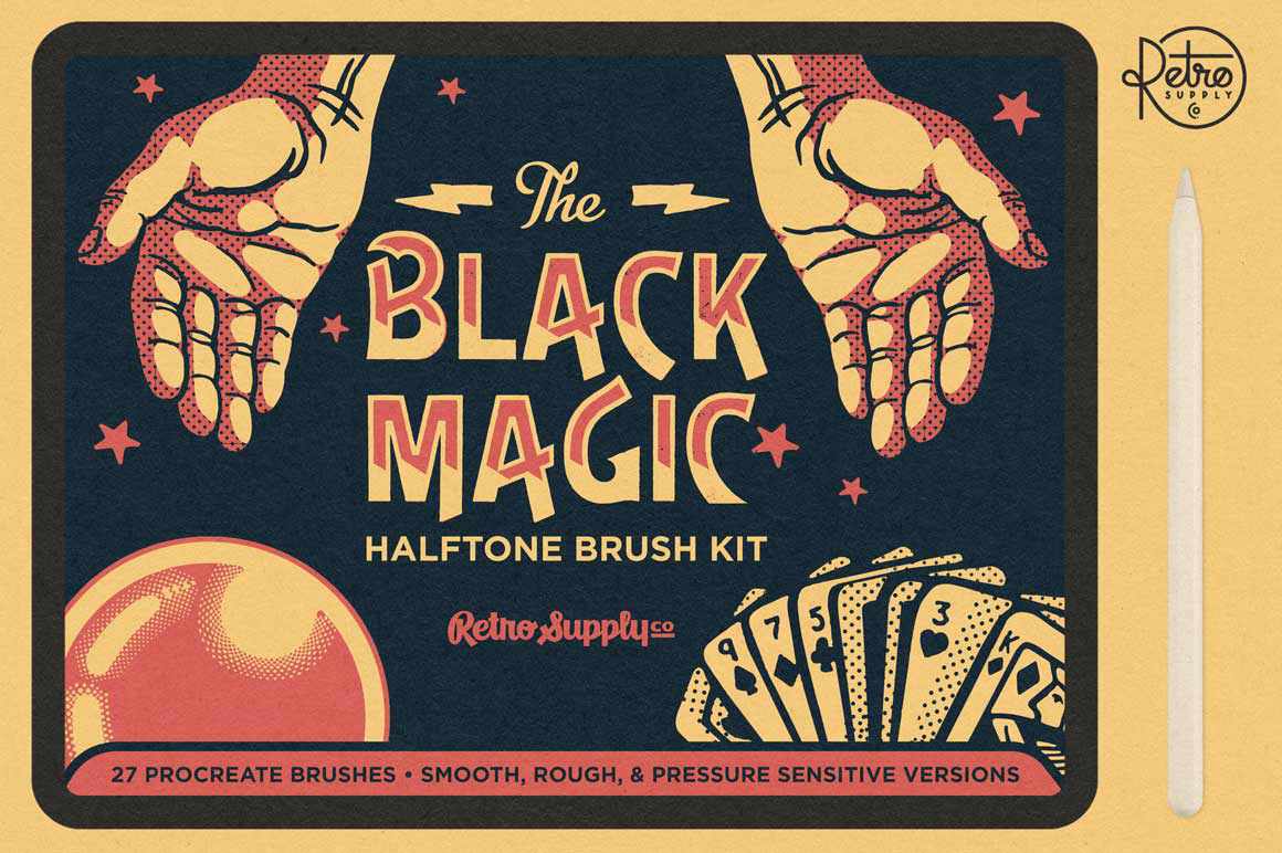 Black Magic Halftones | Halftone Brushes for Procreate