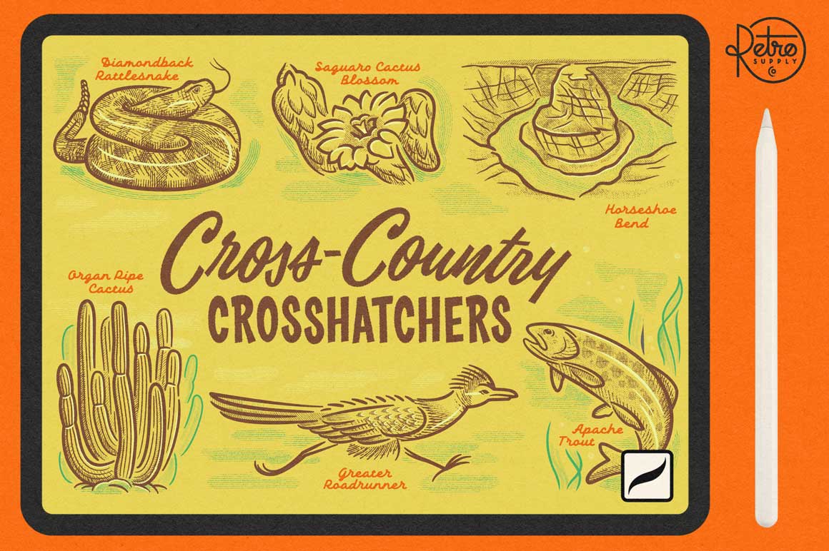 Cross-Country Crosshatchers for Procreate