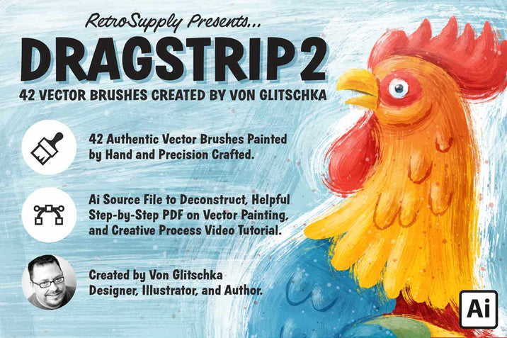 DragStrip 2 | Vector Brush Pack by Von Glitschka for Adobe Illustrator