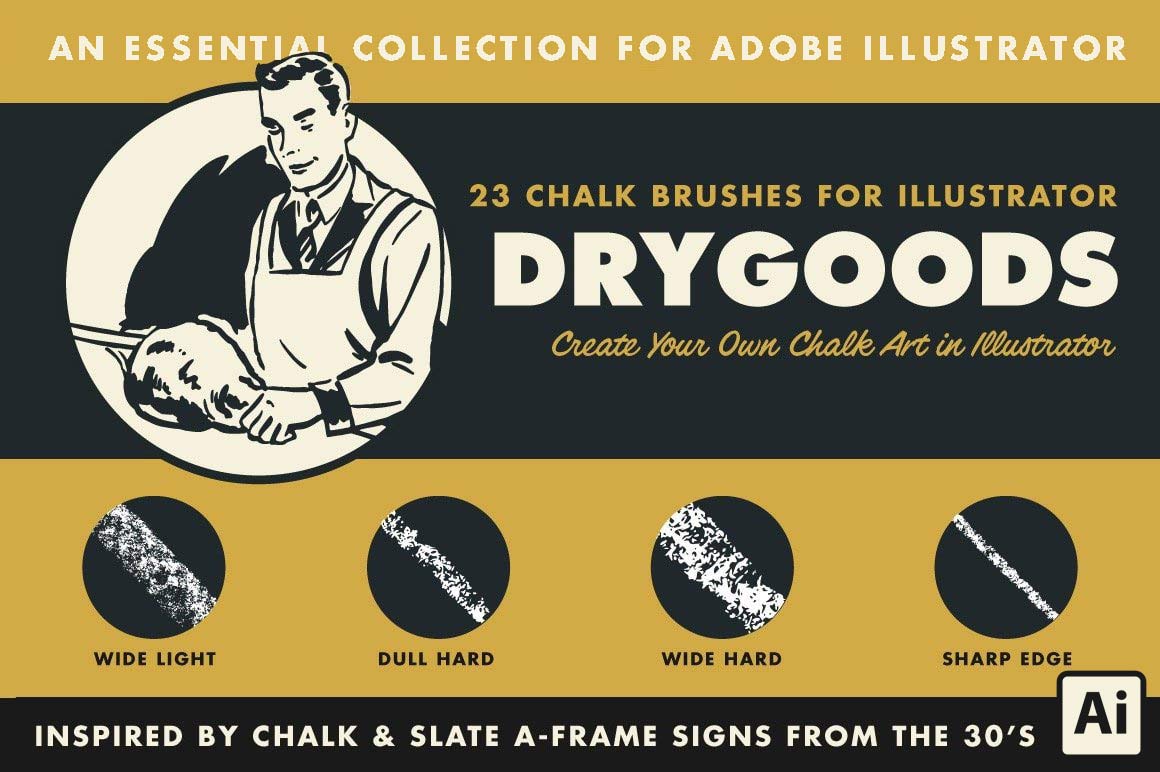 DryGoods | Chalk Brushes for Adobe Illustrator