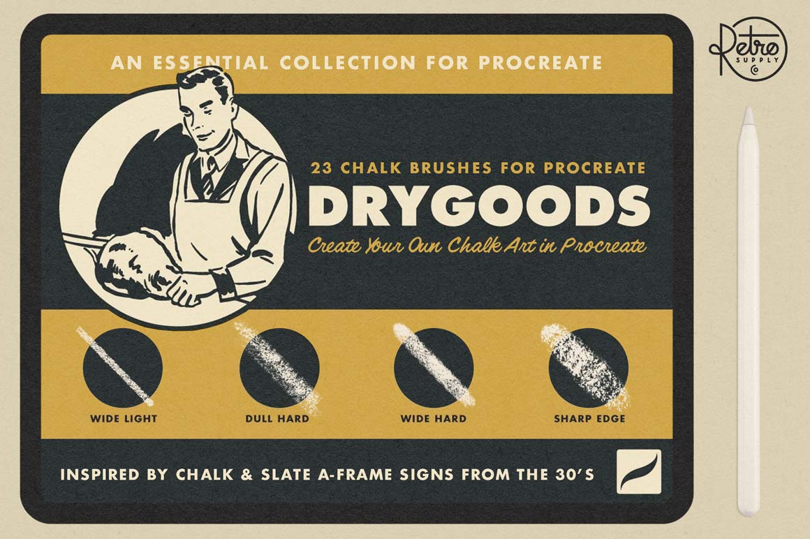 DryGoods | Chalk Brushes for Procreate