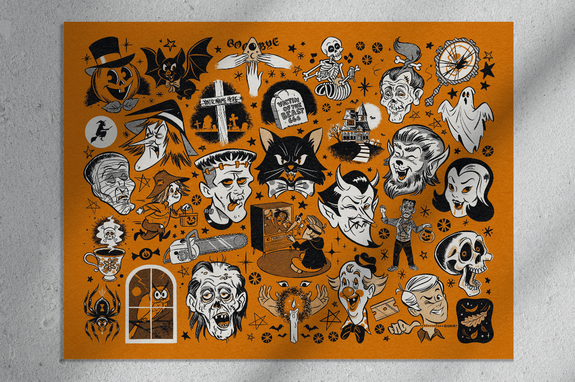 Fright Fall Fright-Fall Drawing Challenge Poster | RetroSupply Co.