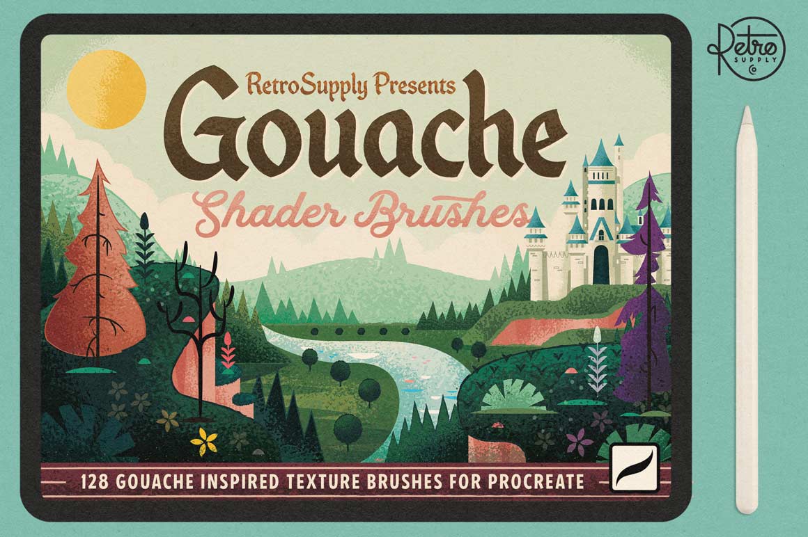 Gouache Shader Brushes for Procreate - RetroSupply Co.