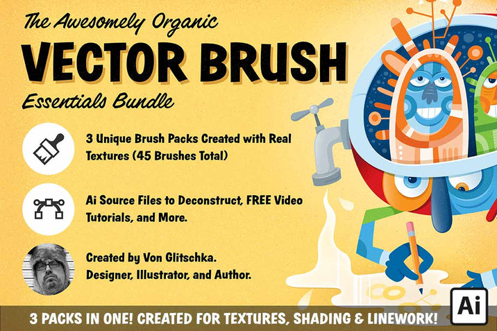 The Awesomely Organic Vector Brush Essential Bundle for Adobe Illustrator