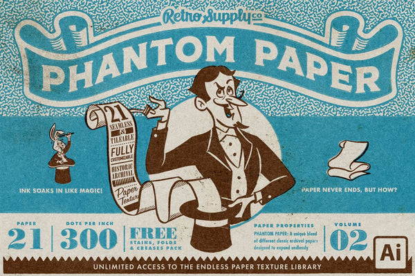 Phantom Paper Vol. 2 for Illustrator | RetroSupply Co.