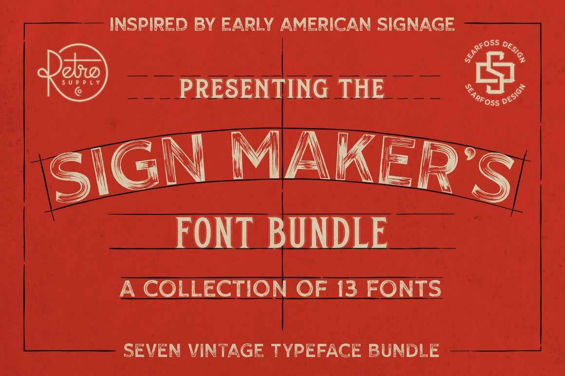 The Sign Maker's Font Bundle by Mark Searfoss - RetroSupply Co. the-sign-maker-s-font-bundle-by-mark-searfoss-retrosupply-co