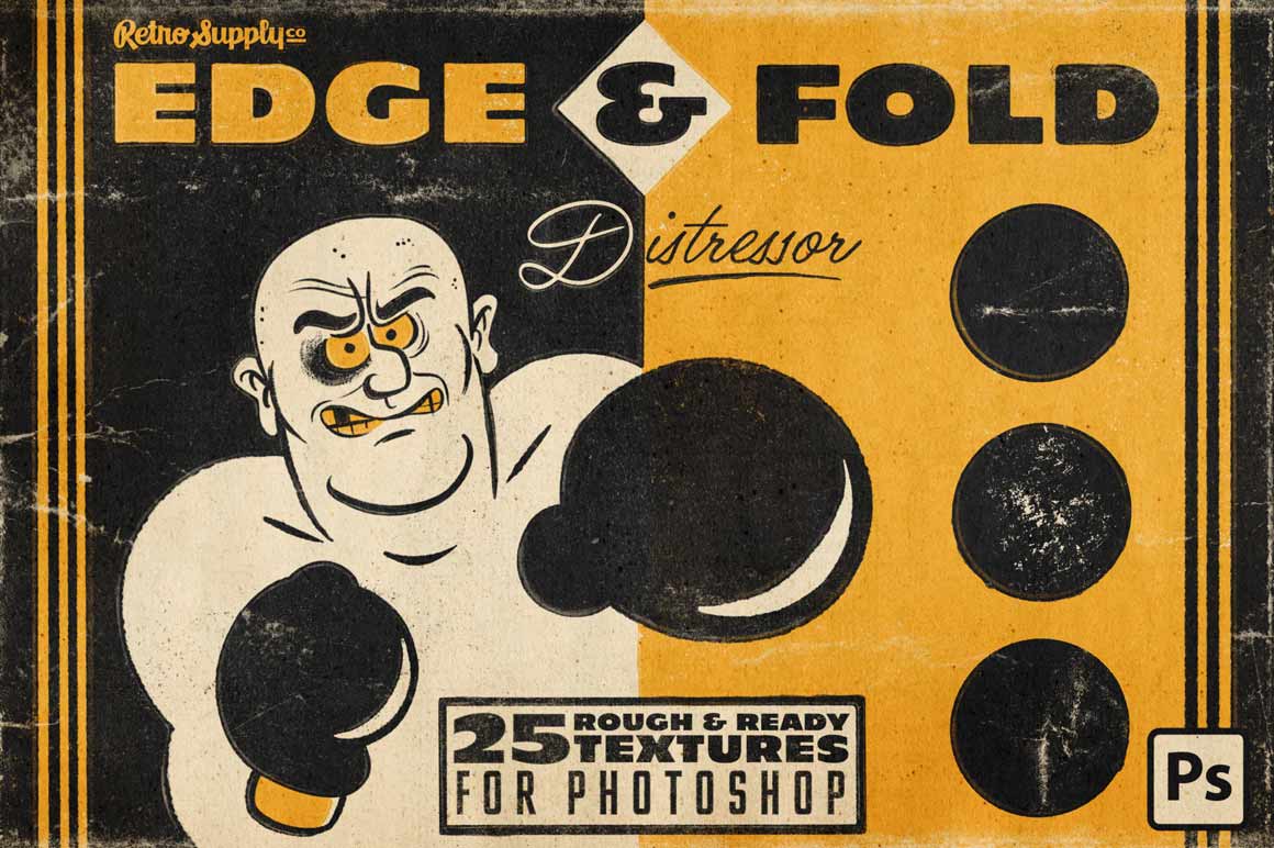 Edge & Fold Distressor Brushes for Photoshop