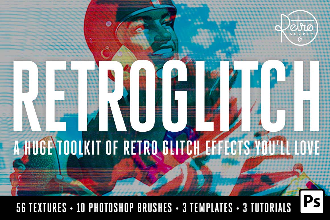 Retro Glitch Photo Effect, Actions and Presets Including: photo