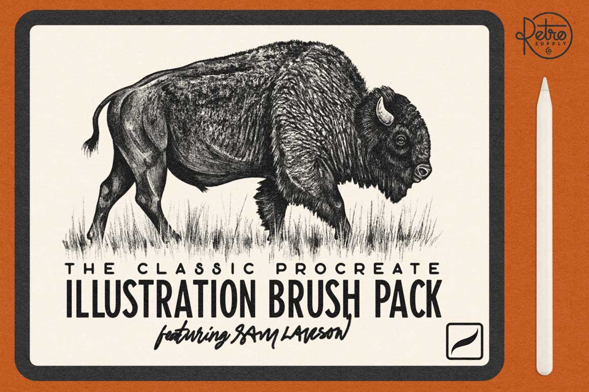 The Classic Procreate Illustration Brush Pack featuring Sam Larson
